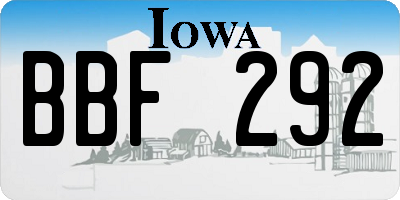 IA license plate BBF292
