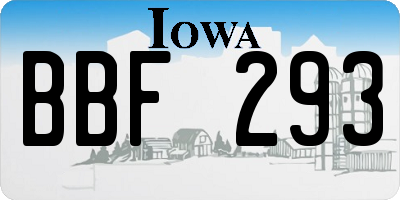 IA license plate BBF293