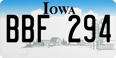 IA license plate BBF294