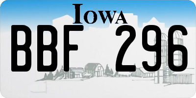 IA license plate BBF296