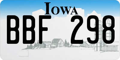 IA license plate BBF298