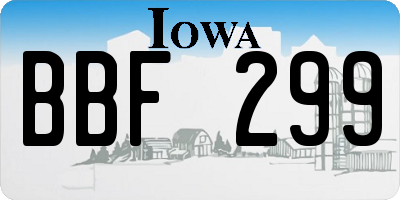 IA license plate BBF299