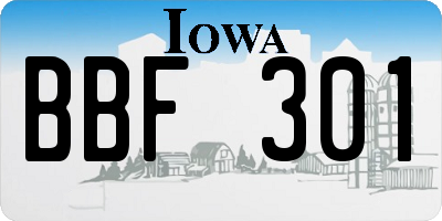 IA license plate BBF301