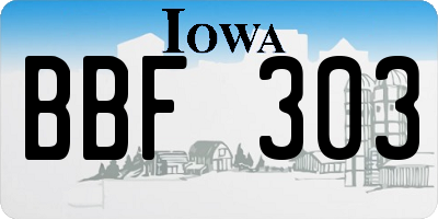 IA license plate BBF303
