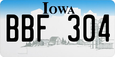 IA license plate BBF304