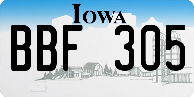 IA license plate BBF305