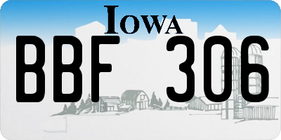 IA license plate BBF306