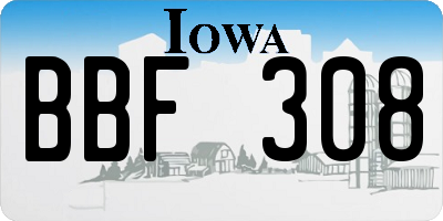 IA license plate BBF308