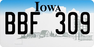 IA license plate BBF309