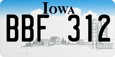 IA license plate BBF312