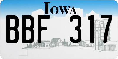 IA license plate BBF317