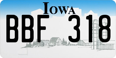 IA license plate BBF318