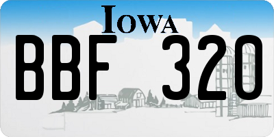 IA license plate BBF320