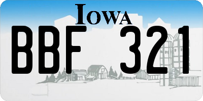 IA license plate BBF321