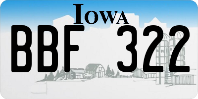 IA license plate BBF322