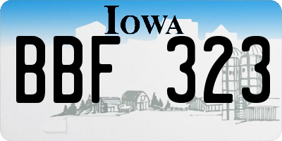 IA license plate BBF323
