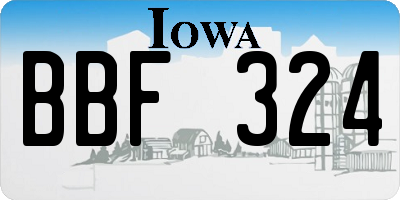 IA license plate BBF324