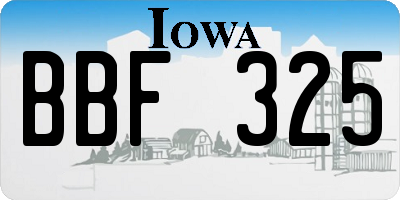IA license plate BBF325