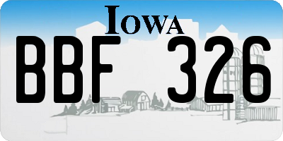 IA license plate BBF326