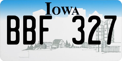 IA license plate BBF327