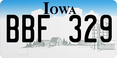 IA license plate BBF329
