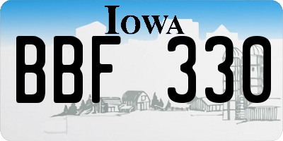 IA license plate BBF330