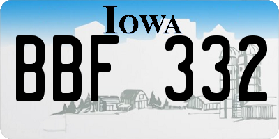 IA license plate BBF332