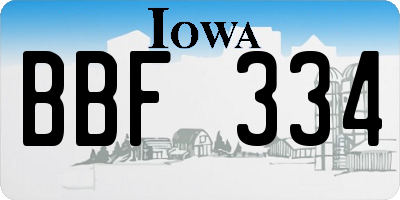IA license plate BBF334