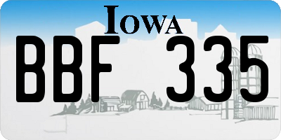 IA license plate BBF335