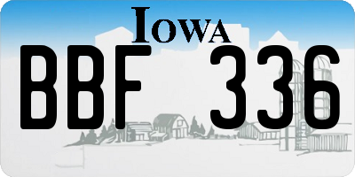 IA license plate BBF336