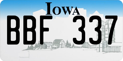 IA license plate BBF337