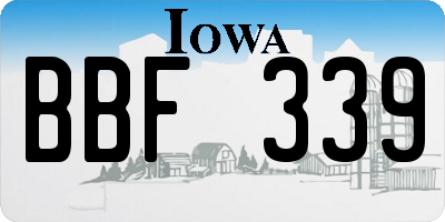 IA license plate BBF339