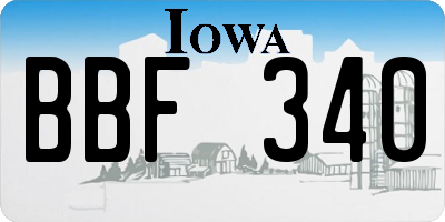 IA license plate BBF340