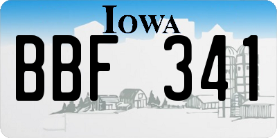 IA license plate BBF341