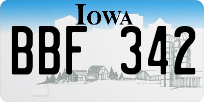 IA license plate BBF342