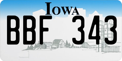 IA license plate BBF343