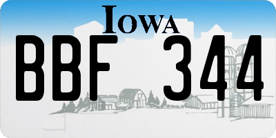 IA license plate BBF344