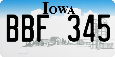 IA license plate BBF345