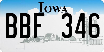IA license plate BBF346