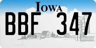 IA license plate BBF347