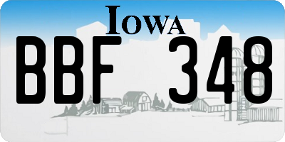 IA license plate BBF348