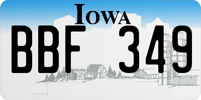 IA license plate BBF349