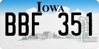 IA license plate BBF351
