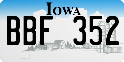 IA license plate BBF352