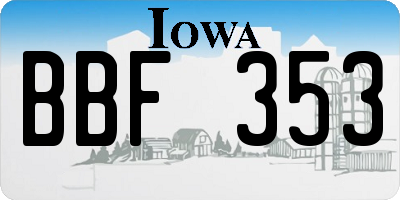 IA license plate BBF353