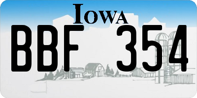 IA license plate BBF354
