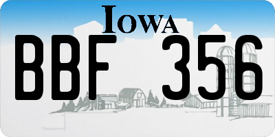 IA license plate BBF356