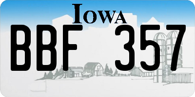 IA license plate BBF357