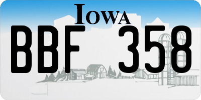 IA license plate BBF358