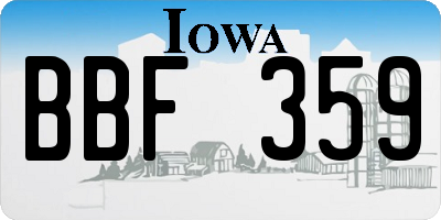 IA license plate BBF359